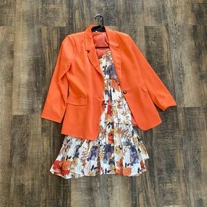 Orange Blazer &  Dress Set